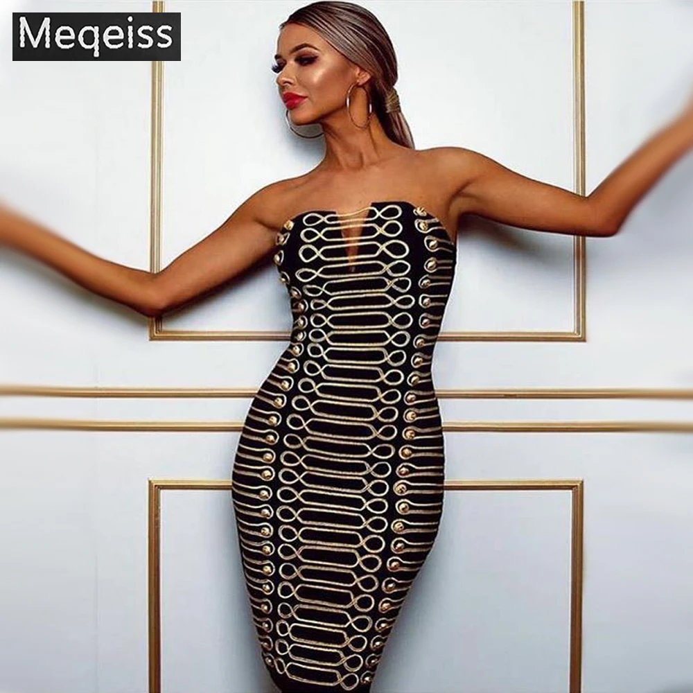 2018 New Cheap Black and Gold Beaded Buttons Bandage Dress Party Sexy Club Night Out Vestidos Women Strapless V Neck Dress
2018 New Cheap Black and Gold Beaded Buttons Bandage Dress Party Sexy Club Night Out Vestidos Women Strapless V Neck Dress