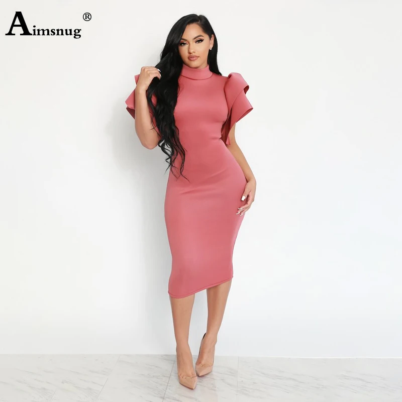 Aimsnug 2019 Summer New Elegant Sexy Solid Women Dresses Retro Hips Dress Ruffle Ruched Sleeve Evening Party Female The Dress
Aimsnug 2019 Summer New Elegant Sexy Solid Women Dresses Retro Hips Dress Ruffle Ruched Sleeve Evening Party Female The Dress