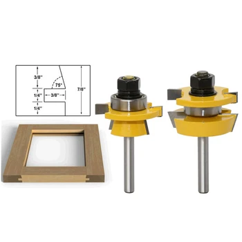 2pcs 1/4 Inch Shank Shaker Bevel Rail And Stile Router Bit Woodworking Milling Cutter Tool Set
2pcs 1/4 Inch Shank Shaker Bevel Rail And Stile Router Bit Woodworking Milling Cutter Tool Set