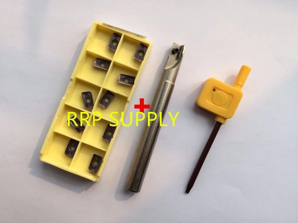 1pc BAP300R C10-100-10-1T+10pcs APMT1135PDER-M2-VP15TF, right angle shoulder end mill
1pc BAP300R C10-100-10-1T+10pcs APMT1135PDER-M2-VP15TF, right angle shoulder end mill