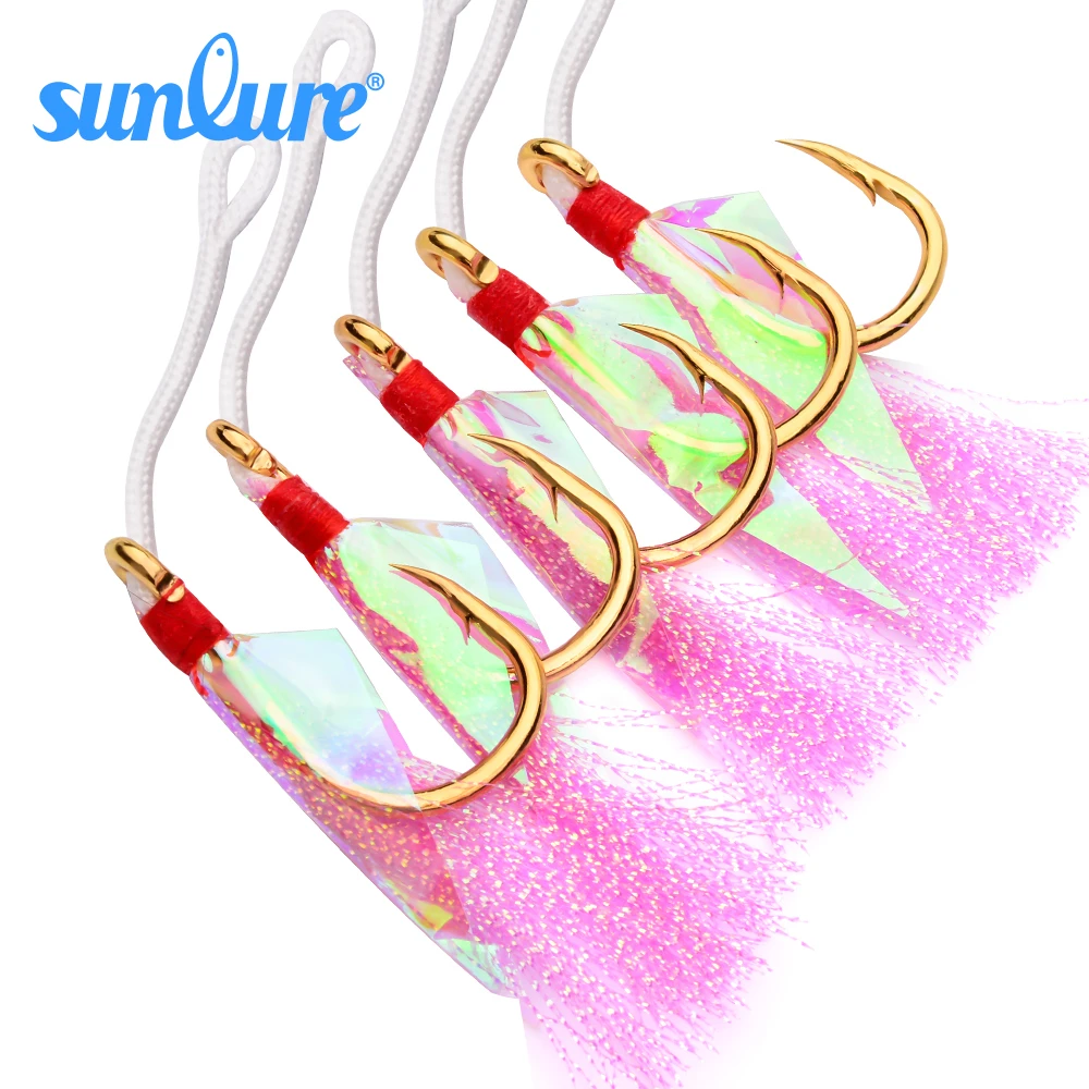20pcs/lot Saltwater Fishing Hooks with Pink Feather 1/0-9/0 JIGGING HOOKS Gold and Black 2 Colors Stainless Steel Fishing Hooks
20pcs/lot Saltwater Fishing Hooks with Pink Feather 1/0-9/0 JIGGING HOOKS Gold and Black 2 Colors Stainless Steel Fishing Hooks
