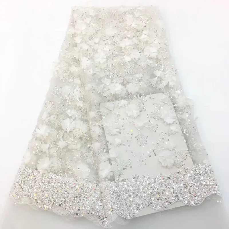 White handmade french beaded lace fabrics 2018 3d flower sequins fabric luxury full Stones bridal lace fabric 5yards HJ1470-1
White handmade french beaded lace fabrics 2018 3d flower sequins fabric luxury full Stones bridal lace fabric 5yards HJ1470-1