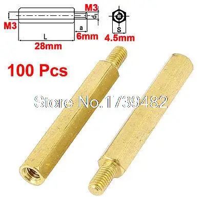 100Pcs M3 Male to Female 28mm+6mm Brass Hex Screw Standoff Spacer for PCB Board
100Pcs M3 Male to Female 28mm+6mm Brass Hex Screw Standoff Spacer for PCB Board