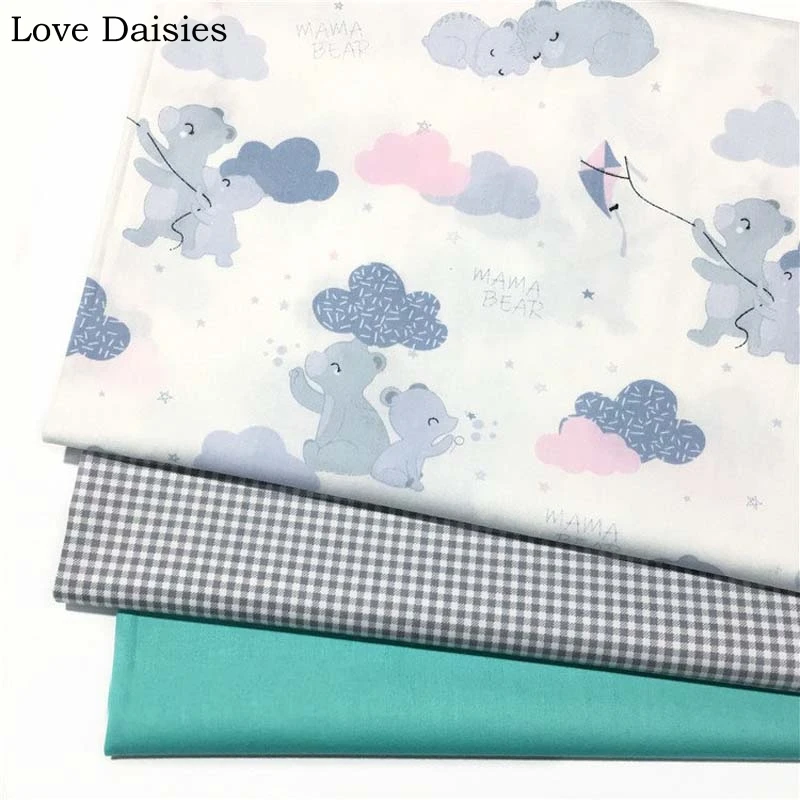 100% cotton CARTOON Cute Bear Baby Flying kate Clouds Gray Check Solid Green Fabrics DIY for Apparel Dress Handwork Home Decor
100% cotton CARTOON Cute Bear Baby Flying kate Clouds Gray Check Solid Green Fabrics DIY for Apparel Dress Handwork Home Decor