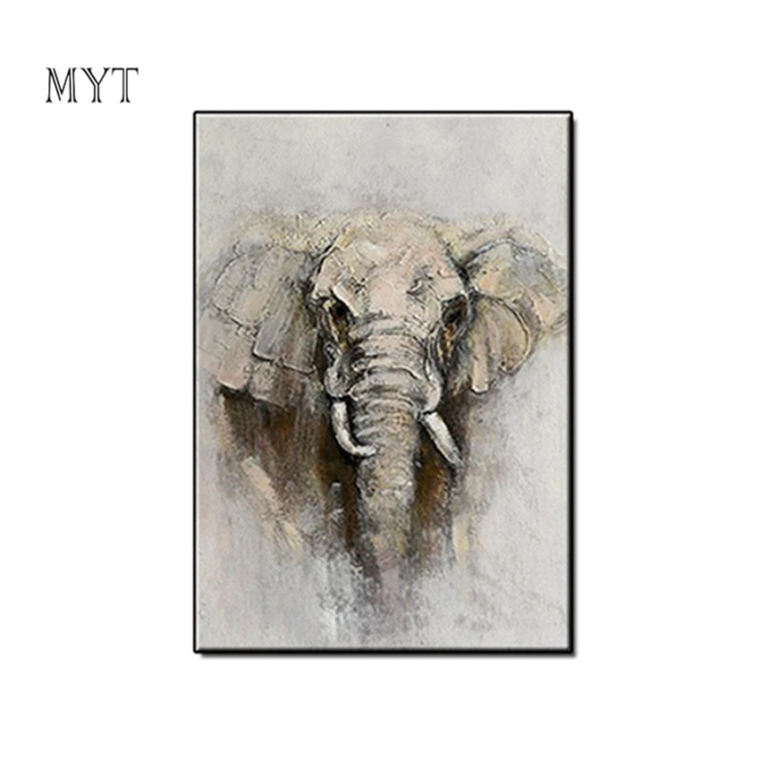 MYT Серый слон абстрактная ручная роспись картины репродукции на стену искусство