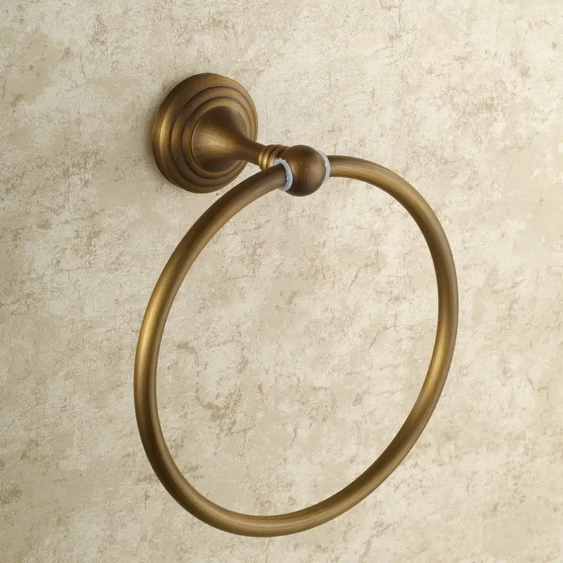 Фото Towel Racks Round Style Antique Brass Holder Rings Wall-Mounted Bathroom Accessories KD649  Обустройство | Кольца для полотенец (32957572515)