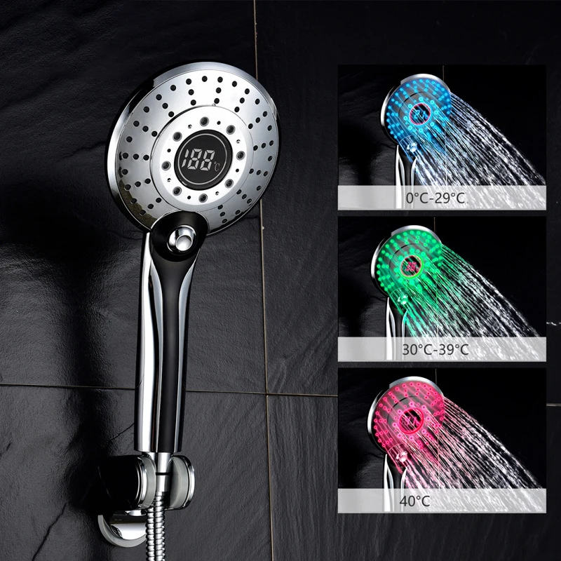 Chrome Automatic Led Shower Head 5Modes 3 LED Colors Change Temperature Display Gradual Changing Water Glow Bathroom Pressurized
Chrome Automatic Led Shower Head 5Modes 3 LED Colors Change Temperature Display Gradual Changing Water Glow Bathroom Pressurized