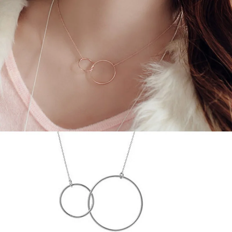 New Real 925 Sterling Silver Jewelry Double Circles Round Choker Necklace Women 925-sterling-silver Necklaces & Pendants Colar
New Real 925 Sterling Silver Jewelry Double Circles Round Choker Necklace Women 925-sterling-silver Necklaces & Pendants Colar