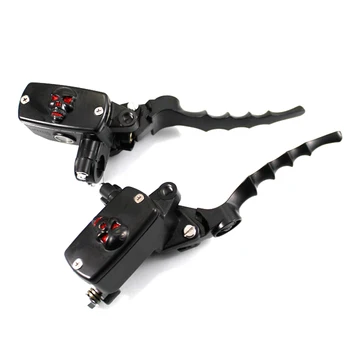 For Harley Honda KTM Kawasaki Motorcycle CNC Aluminum Skull Handlebar Control Reservoir Brake Clutch Levers 7/8" 1" Black 
For Harley Honda KTM Kawasaki Motorcycle CNC Aluminum Skull Handlebar Control Reservoir Brake Clutch Levers 7/8" 1" Black