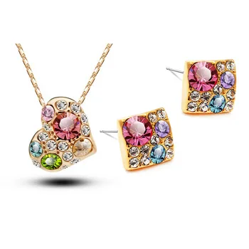 Rose gold-color Crystal Wedding Bridal Heart Color Jewelry sets Wholesales Fashion Jewelry for women
Rose gold-color Crystal Wedding Bridal Heart Color Jewelry sets Wholesales Fashion Jewelry for women