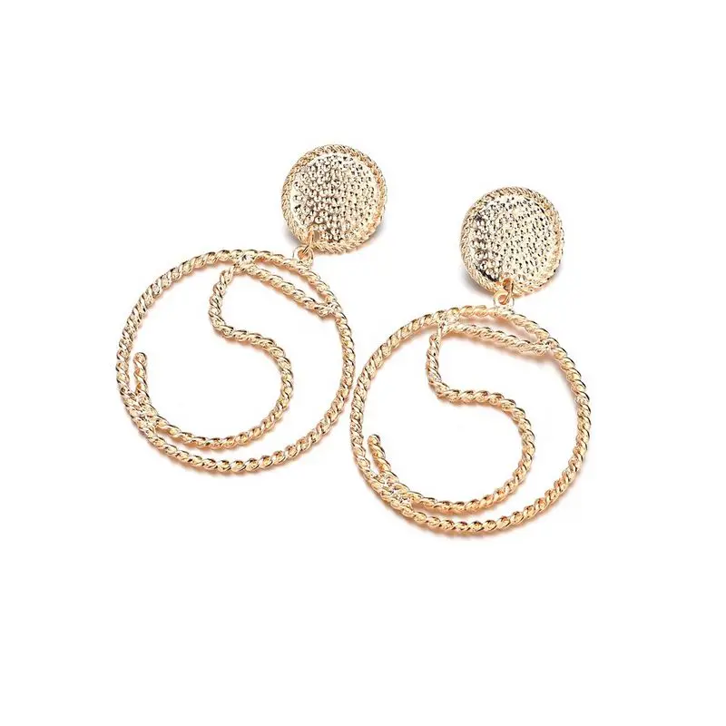 2018 New Vintage Exaggerated Geometric Earrings Temperament Metal Wind Threaded 5 Big Earrings Women Jewelry
2018 New Vintage Exaggerated Geometric Earrings Temperament Metal Wind Threaded 5 Big Earrings Women Jewelry