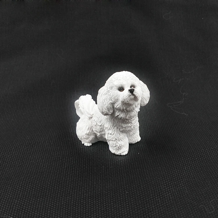 Small Cute Resin Bichon Frise Dog for dog lovers