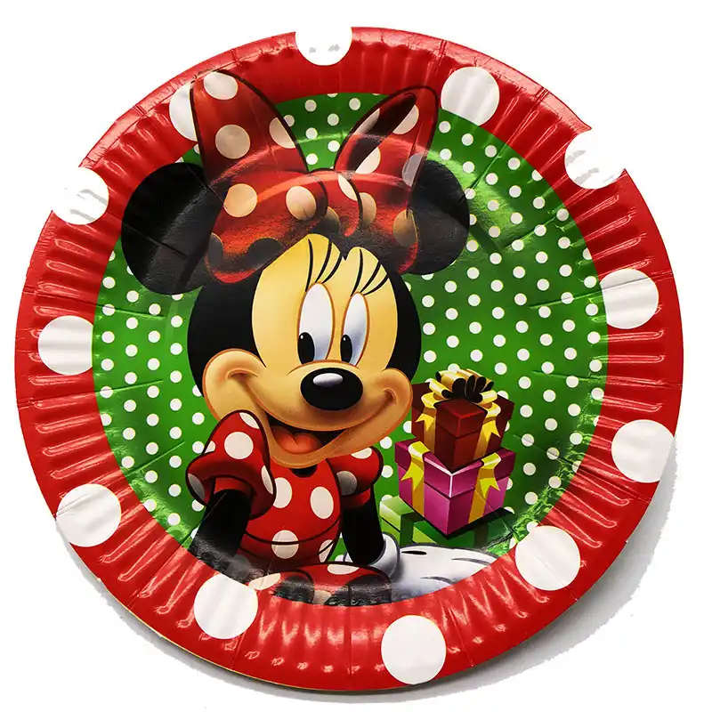 10pcs Pack Minnie Mouse Paper Plates Minnie Disposable Plates
