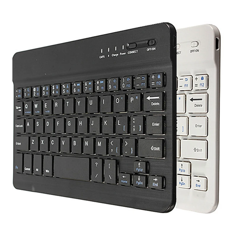 Фото Ультра тонкая мультимедийная алюминиевая Беспроводная Bluetooth клавиатура для IOS