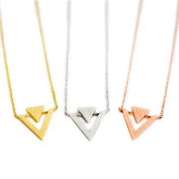 Fashion triangle necklaces Triangle insert geometric pendant necklaces Personality of superposition triangle necklaces for women
Fashion triangle necklaces Triangle insert geometric pendant necklaces Personality of superposition triangle necklaces for women