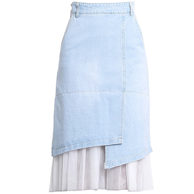 New Arrival Office Lady Patchwork Denim And Gauze A-line Mid-calf HIGH WAIST Skirt XHSD-3225
New Arrival Office Lady Patchwork Denim And Gauze A-line Mid-calf HIGH WAIST Skirt XHSD-3225