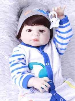 Full silicone reborn baby boy dolls 57cm real baby dolls newborn babies alive doll bebe menino bonecas DIY toy doll gift
Full silicone reborn baby boy dolls 57cm real baby dolls newborn babies alive doll bebe menino bonecas DIY toy doll gift