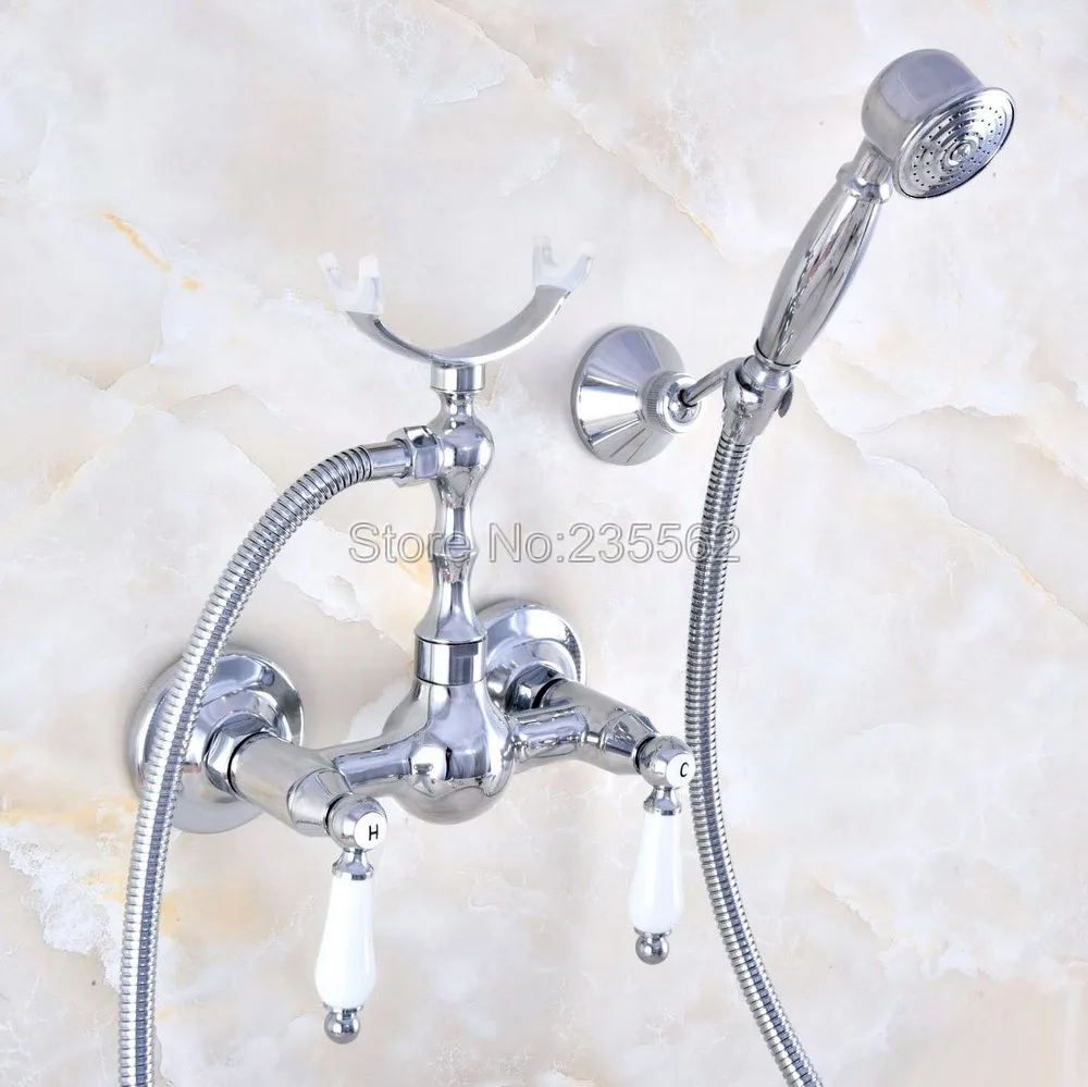 Chrome Bathroom Bath Wall Mounted Hand Held Shower Head Kit Shower Faucet Sets lna742
Chrome Bathroom Bath Wall Mounted Hand Held Shower Head Kit Shower Faucet Sets lna742