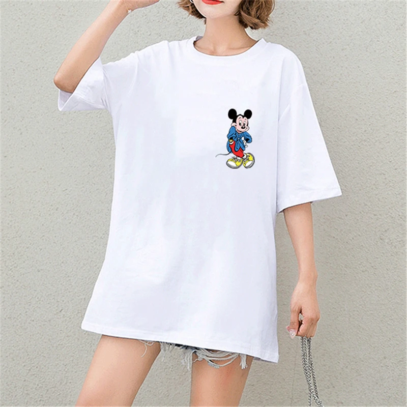 New Summer Tshirt Mickey Mouse Cartoon Print Short Sleeve Harajuku Casual Streetwear Cotton Plus Size T Shirt Graphic Tees Women
New Summer Tshirt Mickey Mouse Cartoon Print Short Sleeve Harajuku Casual Streetwear Cotton Plus Size T Shirt Graphic Tees Women