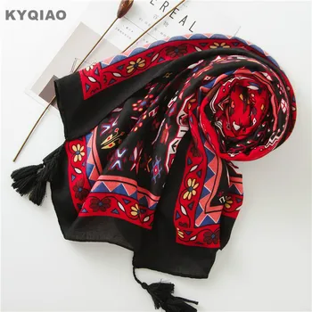 KYQIAO women designer head scarf 2020 female autumn winter Mexico style vintage long red print neckerchief kerchief cloud wrap
KYQIAO women designer head scarf 2020 female autumn winter Mexico style vintage long red print neckerchief kerchief cloud wrap