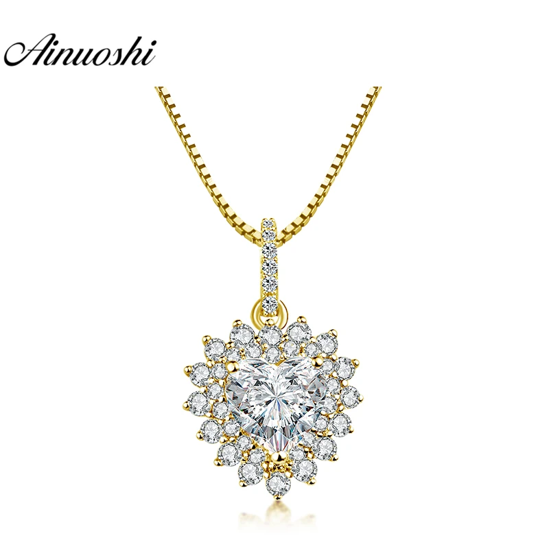AINUOSHI 10K Yellow Gold Heart Pendant 0.8 Carat Heart Cut SONA Diamond Pendant Luxurious Women Jewelry Gifts Separate Pendant
AINUOSHI 10K Yellow Gold Heart Pendant 0.8 Carat Heart Cut SONA Diamond Pendant Luxurious Women Jewelry Gifts Separate Pendant