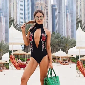 summer 2017 Women swimwear sleeveless hollow out backless halter flower bandage jumpsuits sexy party bodysuit vestidos Wholesale
summer 2017 Women swimwear sleeveless hollow out backless halter flower bandage jumpsuits sexy party bodysuit vestidos Wholesale