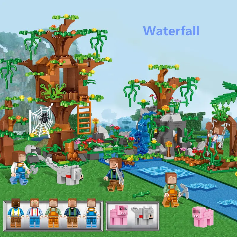 Block building Minecrafte waterfall with 7 mini figures Compatible Legoe Minecrafte Bricks Figures Educational Toys For Children
Block building Minecrafte waterfall with 7 mini figures Compatible Legoe Minecrafte Bricks Figures Educational Toys For Children