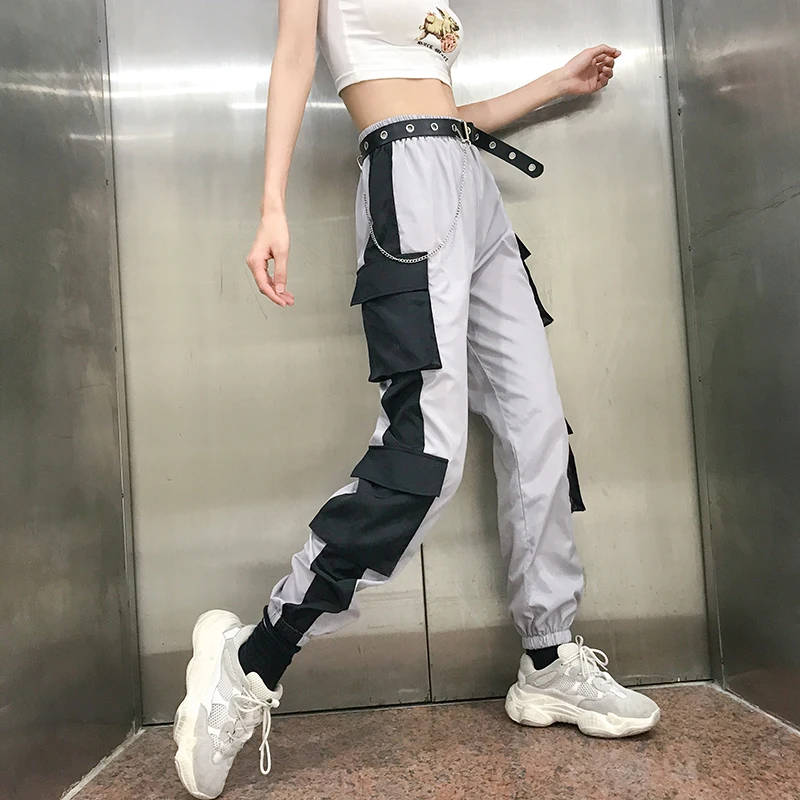 Elatic High Waist Harem Pants Women Cloth Buckle Pantalon gray Pocket Long Casual korean pants Pencil Autumn 2019 
Elatic High Waist Harem Pants Women Cloth Buckle Pantalon gray Pocket Long Casual korean pants Pencil Autumn 2019