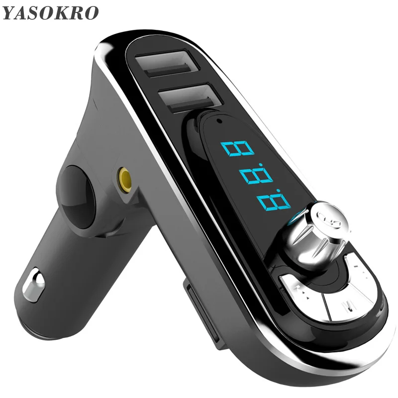 YASOKRO Bluetooth Car Kit HandsFree FM Transmitter Modulator Car Audio MP3 Player With Voltage Detection Dual USB Car Charger
YASOKRO Bluetooth Car Kit HandsFree FM Transmitter Modulator Car Audio MP3 Player With Voltage Detection Dual USB Car Charger