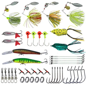 84Pcs/Box Fishing Lures Kit Hard Baits Spinnerbaits Spoon Lure Jigs Topwater Lures Worm Hooks Swivels Rings Wire Leaders
84Pcs/Box Fishing Lures Kit Hard Baits Spinnerbaits Spoon Lure Jigs Topwater Lures Worm Hooks Swivels Rings Wire Leaders