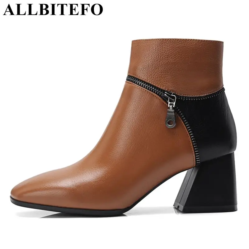 ALLBITEFO square toe genuine leather thick heel women boots fashion brand high heels ankle boots mixed colors ladies boots
ALLBITEFO square toe genuine leather thick heel women boots fashion brand high heels ankle boots mixed colors ladies boots