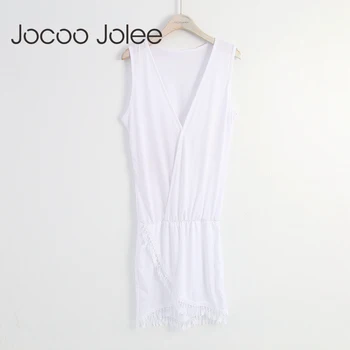 Jocoo Jolee Sexy Deep V-Neck Women Dress Fashion Hem Cross with Tassel Design Women Summer Beach Dress 2018 New Arrivals
Jocoo Jolee Sexy Deep V-Neck Women Dress Fashion Hem Cross with Tassel Design Women Summer Beach Dress 2018 New Arrivals