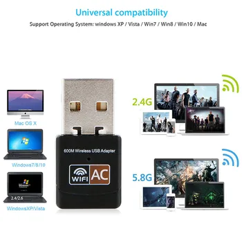 New Wireless USB WiFi Adapter 600 Mbps Wi-Fi Adapter 2.4G 5G Dual Band Ethernet PC USB WiFi Adapter Lan Dongle Antenna Receiver
New Wireless USB WiFi Adapter 600 Mbps Wi-Fi Adapter 2.4G 5G Dual Band Ethernet PC USB WiFi Adapter Lan Dongle Antenna Receiver