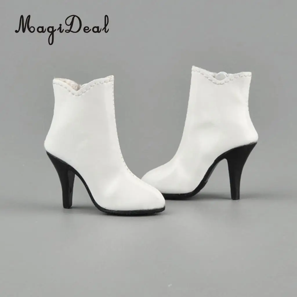 MagiDeal 1/6 Scale PU Leather Female High Heels Ankle Boots Shoes for 12 Inch Action Figure Body Model Acc Girls Gift 3Colors