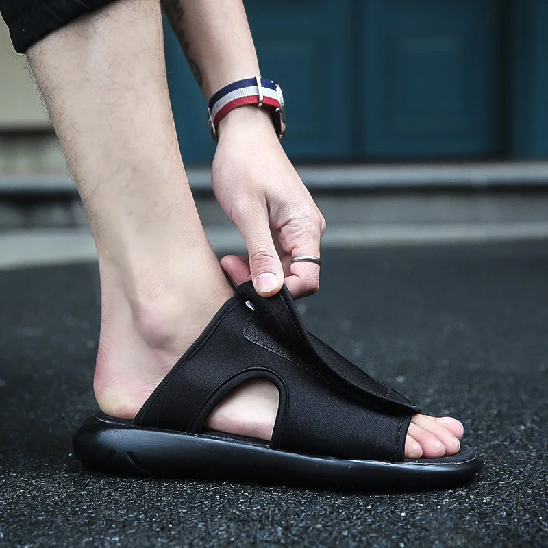 2019 Summer Men Sandals Velcro New All Black Cool Outdoor Slippers Men Leisure Anti-skid Beach Shoes Male Slides Size 39-44
2019 Summer Men Sandals Velcro New All Black Cool Outdoor Slippers Men Leisure Anti-skid Beach Shoes Male Slides Size 39-44