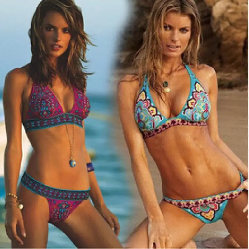 New Women Bikini Set 2Pcs Print Bandage Halter Triangle Swimsuit Padded Beachwear Swimwear Push Up Monokini Bra Bathing Suit
New Women Bikini Set 2Pcs Print Bandage Halter Triangle Swimsuit Padded Beachwear Swimwear Push Up Monokini Bra Bathing Suit
