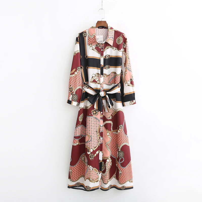 BBWM WOMAN Vintage Chains Print Dress Chic Retro Stylish Bow Sashes Women Dresses Long Sleeve Mid-Calf Casual Vestidos
BBWM WOMAN Vintage Chains Print Dress Chic Retro Stylish Bow Sashes Women Dresses Long Sleeve Mid-Calf Casual Vestidos