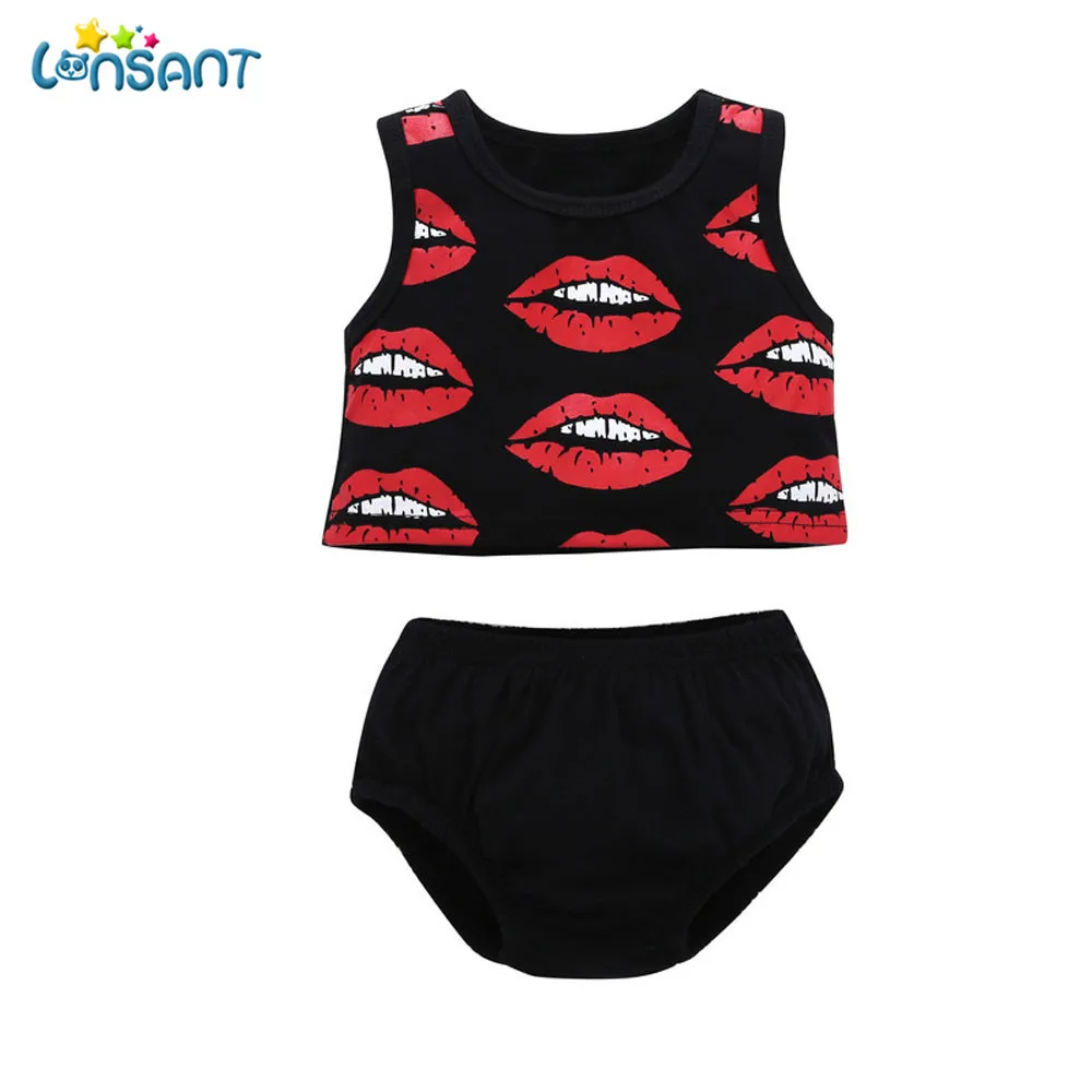 LONSANT Fashion Toddler Infant Black Baby Girls Lips Print Sleeveless Tops+Shorts Clothes Outfit Set Suit
LONSANT Fashion Toddler Infant Black Baby Girls Lips Print Sleeveless Tops+Shorts Clothes Outfit Set Suit