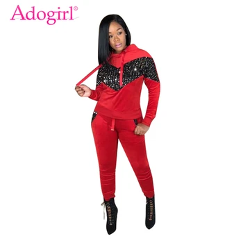 Adogirl Sequins Patchwork Velvet Tracksuit Women Casual Two Piece Set Long Sleeve Hooded Sweatshirts Top + Pockets Pants Outfits
Adogirl Sequins Patchwork Velvet Tracksuit Women Casual Two Piece Set Long Sleeve Hooded Sweatshirts Top + Pockets Pants Outfits