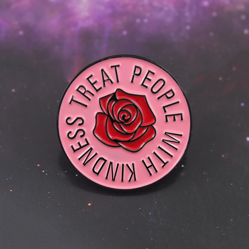 Pink Rose Round Brooch TREAT PEOPLE WITH KINDNESS Harry Style Enamel Pin Sweater Backpack Badge Fans and Friends Blessing Gifts
Pink Rose Round Brooch TREAT PEOPLE WITH KINDNESS Harry Style Enamel Pin Sweater Backpack Badge Fans and Friends Blessing Gifts