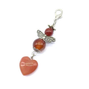 Natural Pink Crystal Necklaces Stone Charm Heart Pendant Angel Protection Gift Silver Color Charm Keychain Bag Accessory Jewelry
Natural Pink Crystal Necklaces Stone Charm Heart Pendant Angel Protection Gift Silver Color Charm Keychain Bag Accessory Jewelry