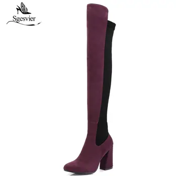 Sgesvier mixed color pointed toe winter stretch thigh high boots thick heel zipper women over-the-knee boots high heels OX610
Sgesvier mixed color pointed toe winter stretch thigh high boots thick heel zipper women over-the-knee boots high heels OX610