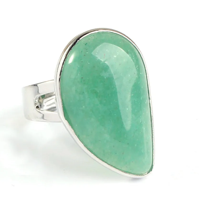100-Unique 1 Pcs Silver Plated Natural Green Aventurine Water Drop Adjustable Stone Finger Ring Anniversary Gift Jewelry
100-Unique 1 Pcs Silver Plated Natural Green Aventurine Water Drop Adjustable Stone Finger Ring Anniversary Gift Jewelry