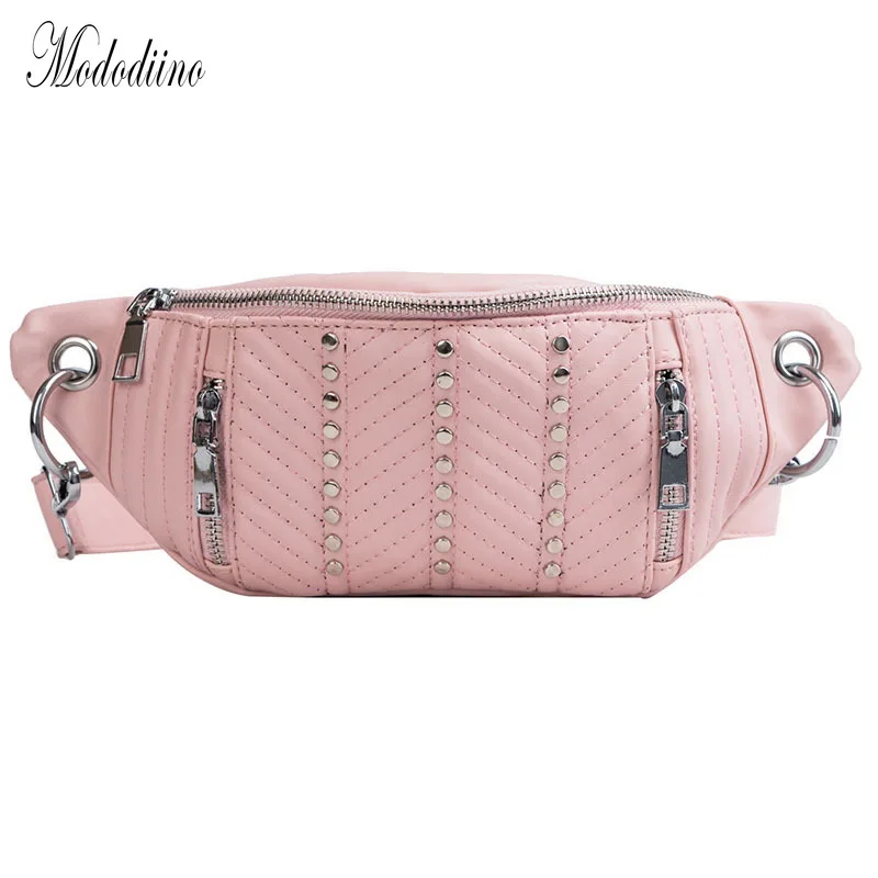 Mododiino Brand Waist Bag PU Leather Belly Bag Rivet Chest Bags Zipper Fanny Pack Fashion Waist Pack Women Banana Bag DNV0982
Mododiino Brand Waist Bag PU Leather Belly Bag Rivet Chest Bags Zipper Fanny Pack Fashion Waist Pack Women Banana Bag DNV0982