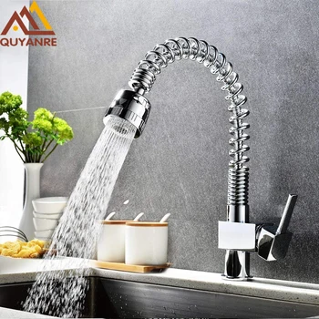 Quyanre Euro Chrome Spring Pull Out Kitchen Faucet Pull Down 2-way Spray Single Lever Mixer Tap Swivel Kitchen Spring Faucet
Quyanre Euro Chrome Spring Pull Out Kitchen Faucet Pull Down 2-way Spray Single Lever Mixer Tap Swivel Kitchen Spring Faucet