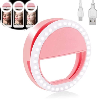 Mobile phone selfie light 3 color USB charging portable lamp Ring Flash Lenses for Apple Samsung camera fill lights
Mobile phone selfie light 3 color USB charging portable lamp Ring Flash Lenses for Apple Samsung camera fill lights
