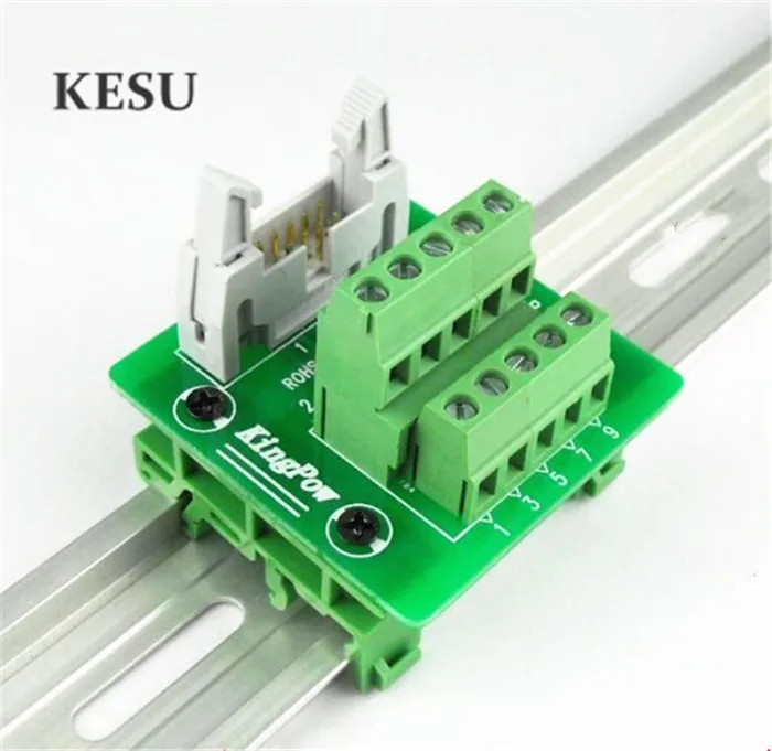 IDC10Pin 2.45mm IDC-10 Pin Male Connector to 10-Pin Terminal Block Breakout Board Adapter PLC Relay Terminals DIN Rail Mounting
IDC10Pin 2.45mm IDC-10 Pin Male Connector to 10-Pin Terminal Block Breakout Board Adapter PLC Relay Terminals DIN Rail Mounting