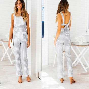 2018 New Style Women's Sleeveless Backless Clubwear Playsuit Bodysuit Party Jumpsuit & Romper Striped Long Trousers
2018 New Style Women's Sleeveless Backless Clubwear Playsuit Bodysuit Party Jumpsuit & Romper Striped Long Trousers