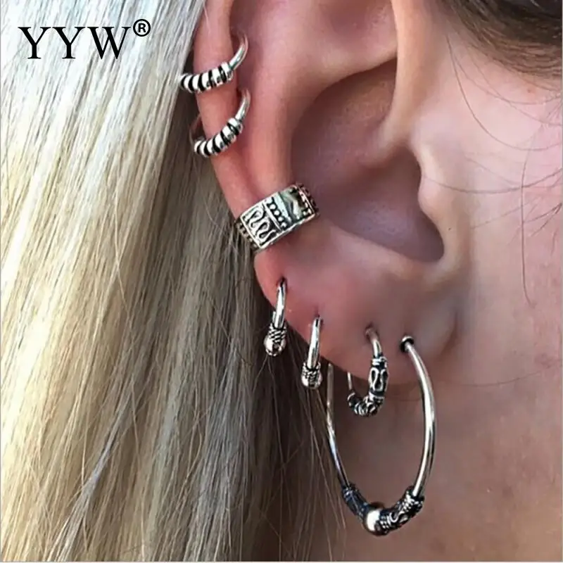 7Pcs/Set Punk Style Silver Color Earring Sets Ethnic Bohemia Ear Clip Stud Earrings For Women Carved Skull Earrings Wholesale
7Pcs/Set Punk Style Silver Color Earring Sets Ethnic Bohemia Ear Clip Stud Earrings For Women Carved Skull Earrings Wholesale