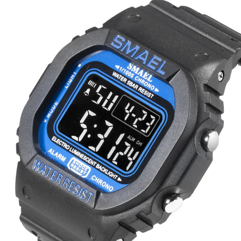 SMAEL цифровые часы мужские спортивные светодиодный Армейский Камуфляж наручные